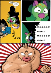 Size: 712x1024 | Tagged: safe, idw, cheerilee, cloverleaf, friendship is magic #29, g4, my little pony: friendship is magic (idw), spoiler:comic, exploitable meme, kinnikuman, meme, surprise entrance meme, wrestling