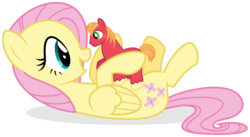 Size: 1016x555 | Tagged: safe, artist:shizow, big macintosh, fluttershy, earth pony, pegasus, pony, g4, male, micro, ship:fluttermac, shipping, stallion, straight