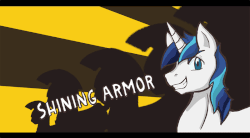 Size: 800x440 | Tagged: safe, artist:archeopony, shining armor, g4, animated, captain shining armor, cute, grin, happy, looking at you, royal guard, shining adorable, silhouette, smiling, squee