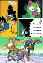 Size: 775x1115 | Tagged: safe, idw, cheerilee, cloverleaf, friendship is magic #29, g4, my little pony: friendship is magic (idw), spoiler:comic, burter, captain ginyu, dragon ball, dragon ball z, exploitable meme, ginyu force, guldo, jeice, meme, recoome, surprise entrance meme, tokusentai