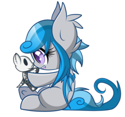 Size: 2500x2349 | Tagged: safe, artist:starlightlore, oc, oc only, bat pony, pony, boop, cute, female, filly, grin, high res, noseboop, plushie, simple background, sitting, skeleton, smiling, squee, transparent background, underhoof, wingding eyes