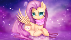 Size: 1920x1080 | Tagged: safe, artist:cyanaeolin, artist:vipeydashie, fluttershy, pony, g4, female, solo, wallpaper