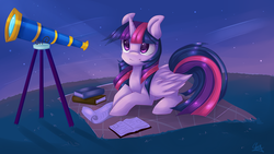 Size: 3840x2160 | Tagged: safe, artist:snowsky-s, twilight sparkle, alicorn, pony, g4, book, female, high res, mare, solo, twilight sparkle (alicorn)