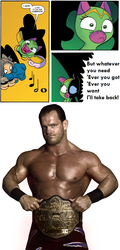 Size: 712x1481 | Tagged: safe, idw, cheerilee, cloverleaf, friendship is magic #29, g4, my little pony: friendship is magic (idw), spoiler:comic, chris benoit, exploitable meme, meme, our lady peace, surprise entrance meme, this will end in tears, wrestling