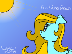 Size: 1024x768 | Tagged: safe, artist:xwoofyhoundx, oc, oc only, oc:fiona rose, sky, solo, sun