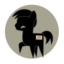 Size: 800x800 | Tagged: safe, artist:perfectpinkwater, earth pony, pony, crossover, cutie mark, game & watch, game and watch, mr. game & watch, nintendo, no eyes, pointy ponies, ponified, solo, super smash bros.