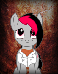 Size: 1282x1646 | Tagged: safe, artist:lazerblues, oc, oc only, oc:miss eri, black and red mane, clothes, cosplay, costume, emo, heather mason, konami, silent hill, silent hill 3, two toned mane