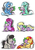 Size: 2215x3136 | Tagged: safe, artist:epulson, berry punch, berryshine, derpy hooves, lyra heartstrings, octavia melody, spike, sunset shimmer, trixie, dragon, earth pony, pegasus, pony, unicorn, g4, age difference, baby, baby dragon, berryspike, blushing, female, high res, hug, interspecies, kissing, male, pillow, ship:derpyspike, ship:spiketavia, ship:sunsetspike, shipping, spike gets all the mares, spikelove, spixie, spyra, tongue out, wide eyes