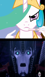 Size: 739x1261 | Tagged: safe, princess celestia, g4, meme, optilestia, optimus prime, pregnancy test, pregnancy test meme, transformers, transformers prime