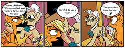 Size: 1302x500 | Tagged: safe, edit, idw, applejack, mayor mare, friends forever #15, g4, my little pony: friends forever, spoiler:comic, female, lesbian, ship:mayorjack, shipping