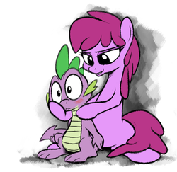 Size: 982x953 | Tagged: safe, artist:epulson, berry punch, berryshine, spike, pony, g4, berryspike, blushing, cropped, duo, female, i am an adult, imminent sex, male, shipping, straight, stranger danger
