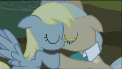 Size: 500x281 | Tagged: source needed, safe, artist:superedit, edit, edited screencap, screencap, derpy hooves, mayor mare, pegasus, pony, g4, lesson zero, animated, fake, female, hub logo, kiss edit, kiss on the lips, kissing, lesbian, mare, scrunchy face, ship:mayorhooves, shipping, the great and powerful superedit