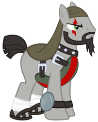 Size: 802x995 | Tagged: safe, artist:pixelkitties, cratetoss, earth pony, pony, g4, trade ya!, male, scar, simple background, solo, transparent background