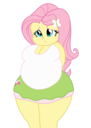 Size: 744x1052 | Tagged: safe, artist:shitigal-artust, fluttershy, equestria girls, g4, bbw, belly, breasts, busty fluttershy, cleavage, fat, fattershy, female, obese, simple background, solo, transparent background, vector, wide hips