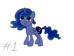 Size: 2000x1500 | Tagged: safe, artist:blrbronymlp, princess luna, g4, female, simple background, solo, younger