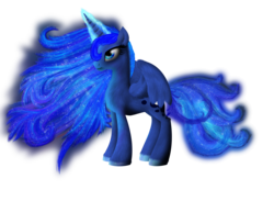 Size: 3000x2200 | Tagged: safe, artist:spyrica, princess luna, g4, female, fluffy, high res, simple background, solo, spread wings, transparent background, unshorn fetlocks