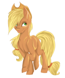 Size: 1024x1222 | Tagged: safe, artist:gloriajoy, applejack, g4, ear fluff, female, raised hoof, simple background, solo, transparent background