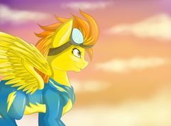 Size: 2700x2000 | Tagged: safe, artist:gloriajoy, spitfire, g4, female, high res, smiling, solo, wonderbolts uniform