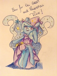 Size: 956x1280 | Tagged: safe, artist:tawneedoodles, trixie, pony, unicorn, g4, female, mare, solo, traditional art