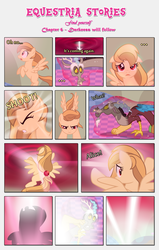 Size: 2429x3824 | Tagged: safe, artist:estories, discord, oc, oc:alice goldenfeather, draconequus, pegasus, pony, comic:find yourself, g4, comic, glowing, high res