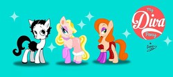 Size: 787x349 | Tagged: safe, artist:favius, betty boop, jessica rabbit, miss piggy, ponified, the muppets, who framed roger rabbit