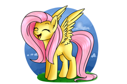 Size: 3000x2000 | Tagged: safe, artist:gicme, fluttershy, pegasus, pony, g4, cute, female, high res, mare, shyabetes, solo, yay