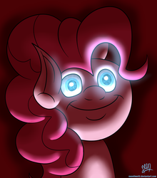 Size: 2200x2500 | Tagged: safe, artist:neoncel, pinkie pie, g4, female, glowing eyes, high res, solo, stare, staring into your soul