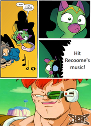 Size: 774x1069 | Tagged: safe, idw, cheerilee, g4, dragon ball, dragon ball z, dragonball z abridged, exploitable meme, galactv, meme, recoome, surprise entrance meme