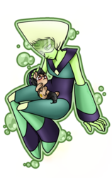 Size: 600x950 | Tagged: dead source, safe, artist:skyrore1999, oc, earth pony, gem (race), pony, colt, crossover, duo, duo male and female, female, foal, gem, glasses, limb enhancers, male, peridot, peridot (steven universe), steven universe