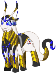 Size: 966x1245 | Tagged: safe, artist:coyotepack, oc, oc only, oc:starwit, alien, original species, antennae, blue eyes, colored, female, four eyes, hexapod alien pony, long tail, multiple eyes, multiple legs, multiple limbs, six-legged pony, tail, tendrils, tentacle mane, tentacles, white coat