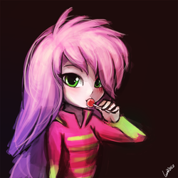 Size: 750x750 | Tagged: safe, artist:lumineko, sweetie belle, equestria girls, g4, my little pony equestria girls: rainbow rocks, cute, female, lollipop, looking at you, show stopper outfits, solo