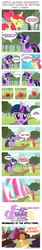 Size: 1024x6120 | Tagged: safe, artist:invictusnoctis, applejack, twilight sparkle, alicorn, pony, g4, alicornified, apple, bloomicorn, comic, glowing eyes, magic, race swap, twilight sparkle (alicorn), zap apple