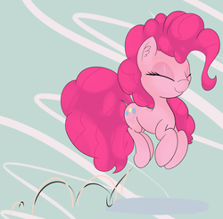 Size: 1528x1502 | Tagged: safe, artist:nintonbp, pinkie pie, g4, cute, eyes closed, female, jumping, solo