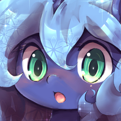 Size: 300x300 | Tagged: safe, artist:kolshica, princess luna, g4, :o, bust, eyes open, open mouth, portrait, s1 luna, solo