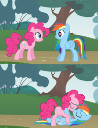 Size: 773x1000 | Tagged: safe, pinkie pie, rainbow dash, g4, female, lesbian, ship:pinkiedash, shipping