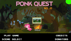 Size: 650x376 | Tagged: safe, artist:tiarawhy, pinkie pie, g4, animated, copyright dodging names, female, game, ponk, ponk quest, wip