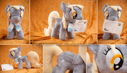 Size: 4000x2312 | Tagged: safe, artist:pheiplushies, derpy hooves, pegasus, pony, g4, clothes, female, irl, letter, mare, photo, plushie, scarf