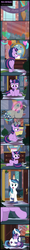 Size: 920x7633 | Tagged: safe, artist:toxic-mario, shining armor, smarty pants, twilight sparkle, g4, birthday, comic, filly, hat, hug, party hat, sad