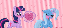 Size: 1024x458 | Tagged: safe, artist:lazymunchlax, trixie, twilight sparkle, pony, unicorn, g4, female, lesbian, mare, ship:twixie, shipping