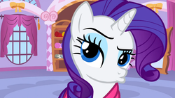 Size: 1366x768 | Tagged: safe, screencap, rarity, pony, unicorn, g4, season 1, suited for success, blue steel, duckface, female, solo