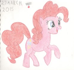 Size: 4753x4479 | Tagged: safe, artist:barryfrommars, pinkie pie, g4, absurd resolution, cutie mark, pencil drawing, smiling, traditional art