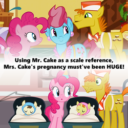 Size: 1000x1000 | Tagged: safe, screencap, carrot cake, cup cake, pinkie pie, pound cake, pumpkin cake, baby cakes, g4, my little pony: friendship is magic