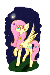 Size: 640x960 | Tagged: safe, artist:senpairosa, fluttershy, g4, female, flower in hair, solo