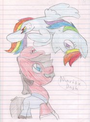 Size: 1024x1377 | Tagged: safe, artist:superstar-hero, rainbow dash, earth pony, pony, g4, male, mario, ponified, super mario, traditional art