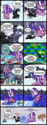 Size: 2000x5250 | Tagged: safe, artist:magerblutooth, diamond tiara, discord, oc, oc:dazzle, bear, cat, earth pony, insect, pony, comic:diamond and dazzle, g4, body swap, butt, chubby, cloud, cold, comic, descriptive noise, donkey kong, donkey kong country, earthbound, fat, female, filly, foal, ice, kirby (series), meme, metroid, might bear seven, mountain, plot, pride comes before a fall, pun, q*bert, reference, snow, snowfall, super mario 64, super mario bros., super mario world, the mighty penguinator, tongue out, video game, waddle, weight gain, weight loss, yoshi's island