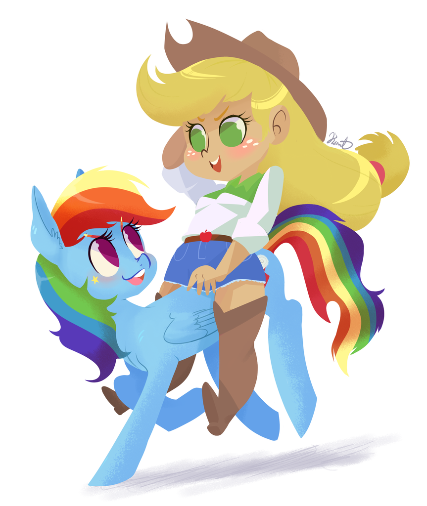 <b>applejack</b>, <b>rainbow</b> <b>dash</b>, human, pegasus, <b>pony</b>, g4, <b>applejack</b> riding <b>rainbow...</b>