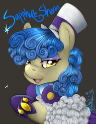 Size: 1200x1552 | Tagged: safe, artist:tomocreations, sapphire shores, g4, bedroom eyes, female, solo