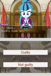 Size: 800x1200 | Tagged: safe, sonata dusk, equestria girls, g4, my little pony equestria girls: rainbow rocks, ace attorney, courtroom, crossover, dialogue