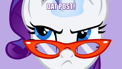 Size: 1366x768 | Tagged: safe, edit, edited screencap, screencap, rarity, g4, suited for success, close-up, female, glasses, image macro, meme, reaction image, solo