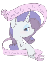 Size: 700x900 | Tagged: safe, artist:vividvulpine, rarity, pony, unicorn, g4, all about that bass, female, meghan trainor, motivational, old banner, solo, song reference